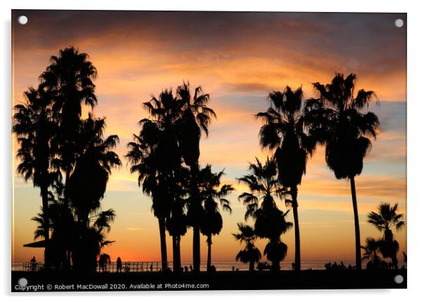 Santa Monica evening sky Acrylic by Robert MacDowall
