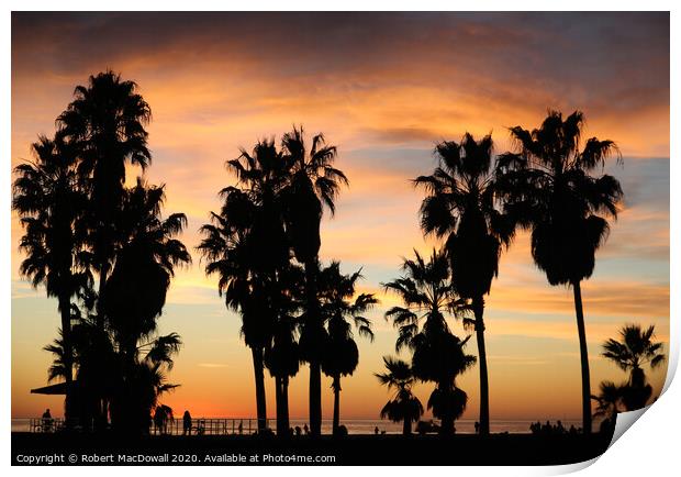Santa Monica evening sky Print by Robert MacDowall