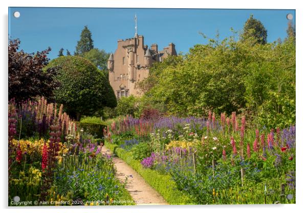Gardens at Crathes Castle, Scotland Acrylic by Alan Crawford