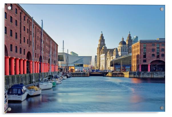 Albert Dock & Three Graces, Liverpool  Acrylic by Darren Galpin