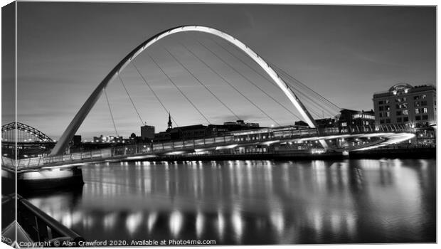 Gateshead Millennium Bridge Canvas Print by Alan Crawford