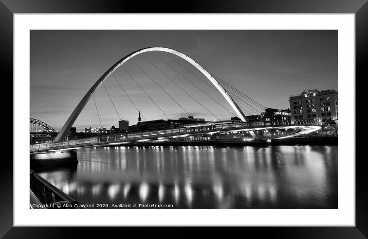 Gateshead Millennium Bridge Framed Mounted Print by Alan Crawford