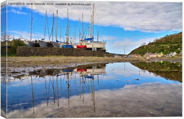Fishguard Reflections, Wales Canvas Print by Jason Connolly