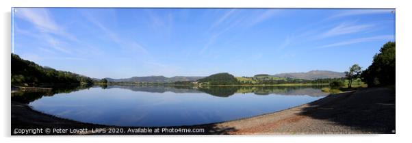 Panoramic view of Bala Lake (Llyn Tegid), Wales  Acrylic by Peter Lovatt  LRPS