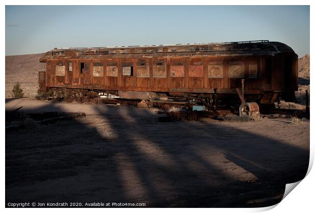 Abandoned Train Car Print by Jon Kondrath