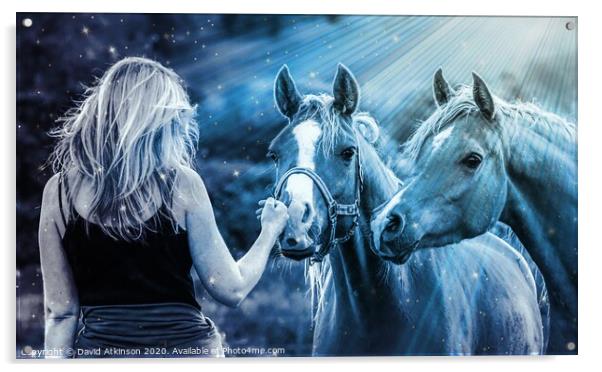 Magical Horses Acrylic by David Atkinson