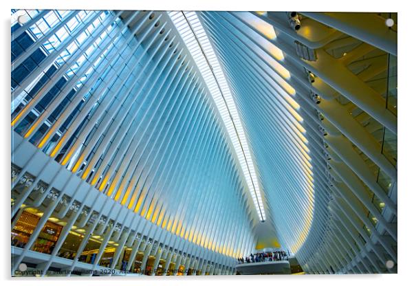 The interior of the Oculus, New York with saturated colours Acrylic by Martin Williams