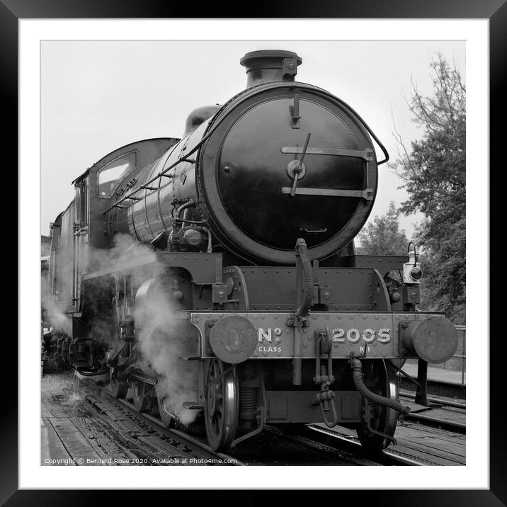 Steam Train No. 2005 at North Yorkshire Moors Rail Framed Mounted Print by Bernard Rose Photography