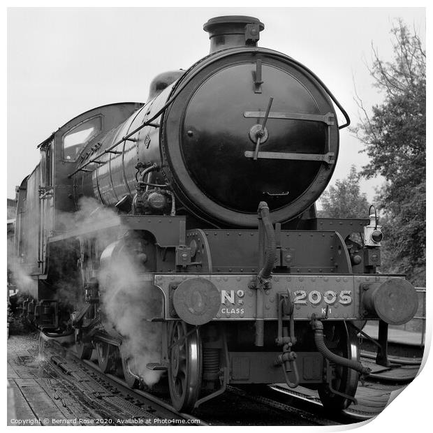 Steam Train No. 2005 at North Yorkshire Moors Rail Print by Bernard Rose Photography