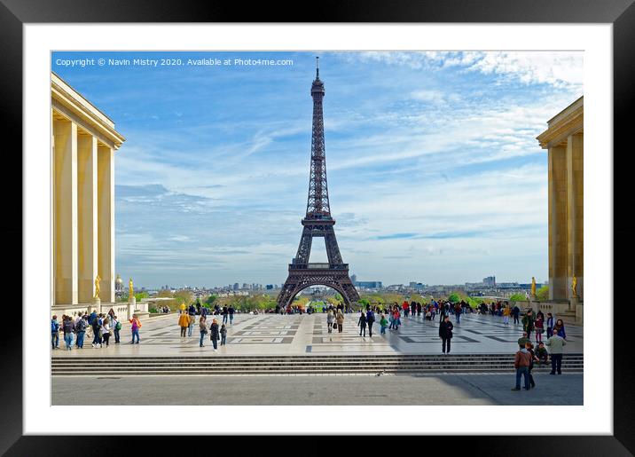 Eiffel Tower, seen from the Trocadéro Framed Mounted Print by Navin Mistry