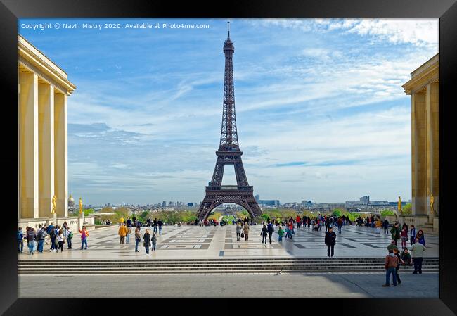 Eiffel Tower, seen from the Trocadéro Framed Print by Navin Mistry