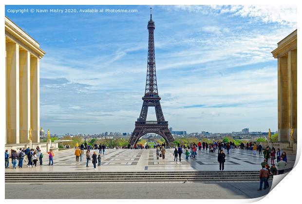 Eiffel Tower, seen from the Trocadéro Print by Navin Mistry