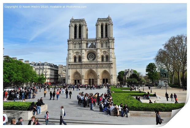 Notre Dame de Paris, France Print by Navin Mistry