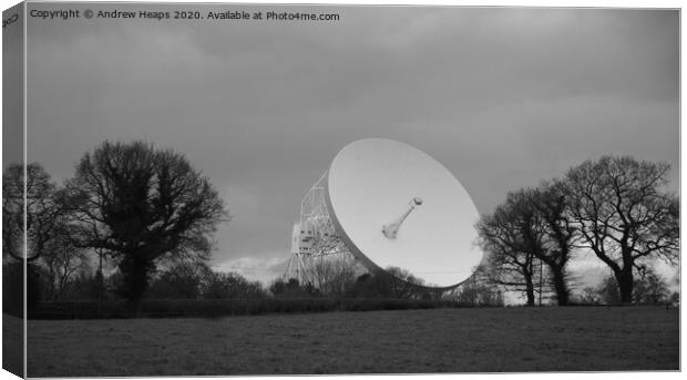 Jodrell Bank Observatory.  Canvas Print by Andrew Heaps