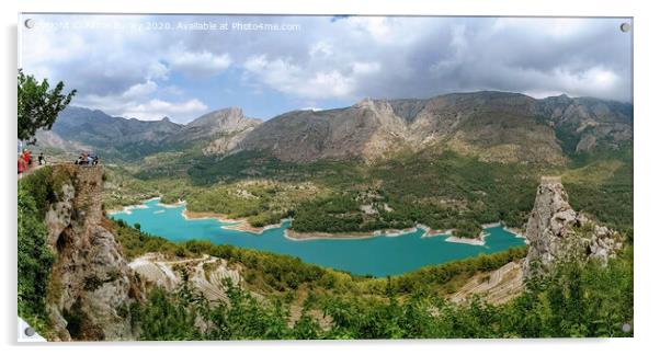 Guadalest reservoir landscape  Acrylic by Aimie Burley