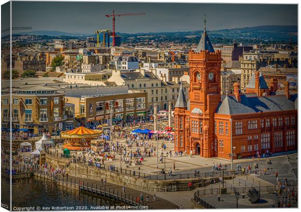 Cardiff Bay from above Canvas Print by Kev Robertson