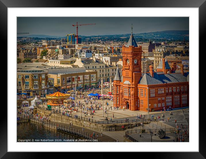 Cardiff Bay from above Framed Mounted Print by Kev Robertson