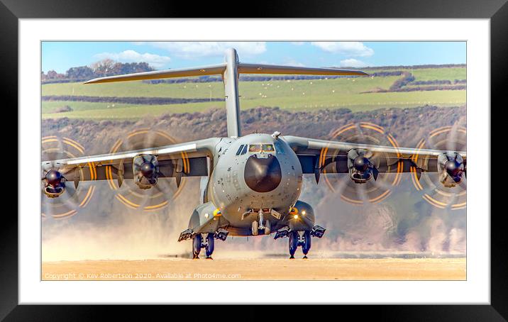 Atlas A400M Beach Landing Framed Mounted Print by Kev Robertson