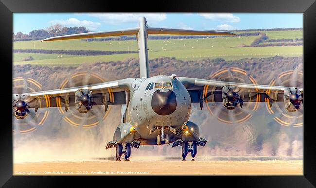 Atlas A400M Beach Landing Framed Print by Kev Robertson