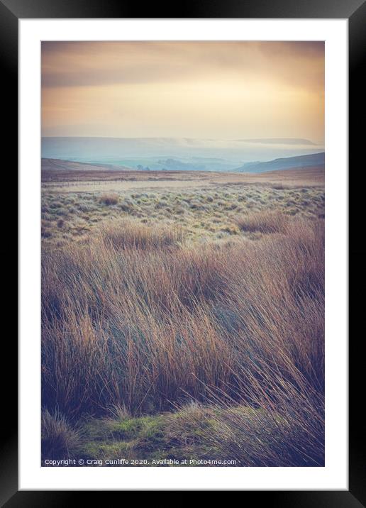 Darwen Moor tones Framed Mounted Print by Craig Cunliffe