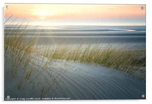 Sunset Dunes, Formby Acrylic by Craig Cunliffe