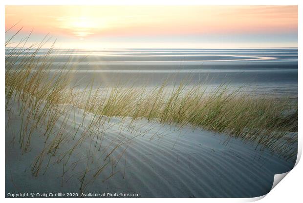 Sunset Dunes, Formby Print by Craig Cunliffe
