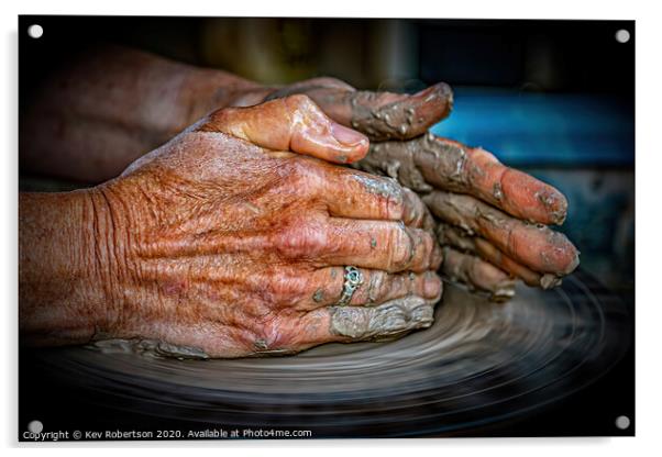 Hands of the Potter Acrylic by Kev Robertson