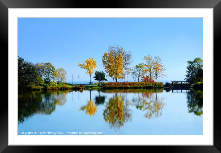 Reflections on the Pond Framed Mounted Print by Elaine Manley