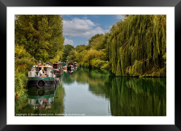 Serenity on the Kennet and Avon Canal Framed Mounted Print by Simon Marlow