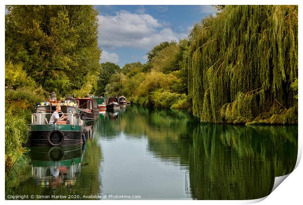 Serenity on the Kennet and Avon Canal Print by Simon Marlow