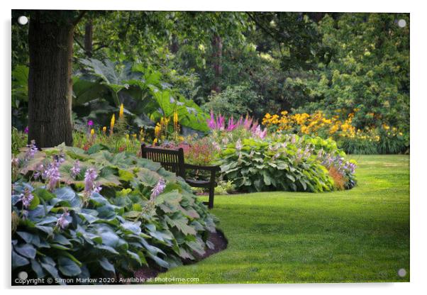 Beautiful garden flowers at Kew Gardens Acrylic by Simon Marlow