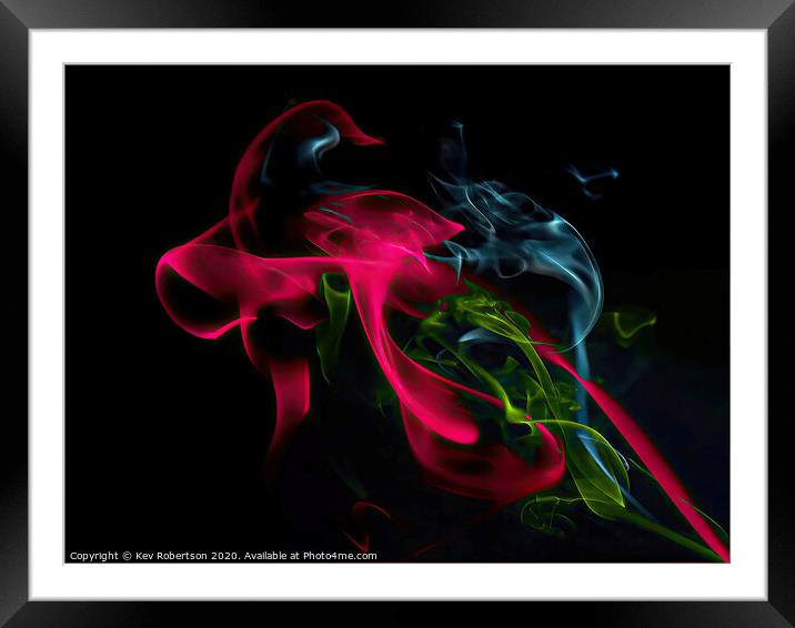 Coloured Smoke Art Framed Mounted Print by Kev Robertson