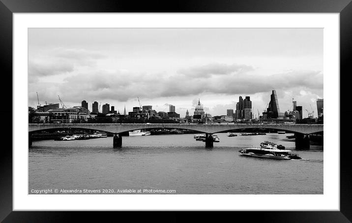 Waterloo Bridge London Framed Mounted Print by Alexandra Stevens