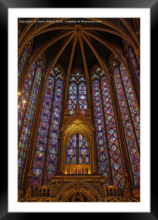 Interior of Sainte-Chapelle, Paris, France Framed Mounted Print by Navin Mistry