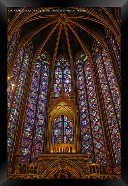 Interior of Sainte-Chapelle, Paris, France Framed Print by Navin Mistry