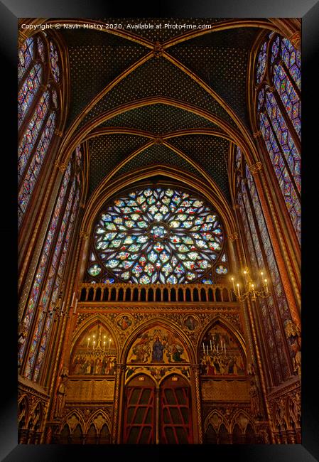 Detail of the interior of Sainte-Chapelle, Paris, France Framed Print by Navin Mistry