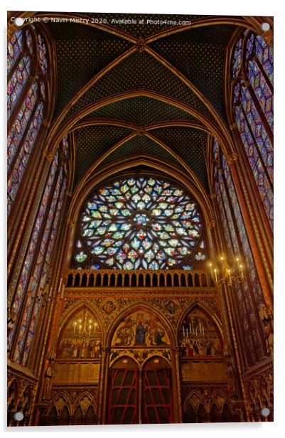 Detail of the interior of Sainte-Chapelle, Paris, France Acrylic by Navin Mistry