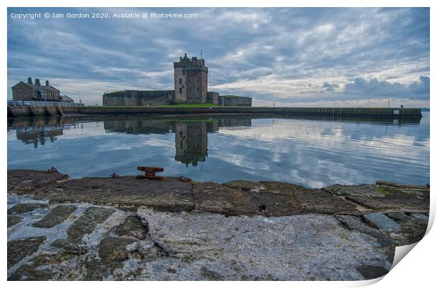 Broughty Ferry Castle Reflections Print by Iain Gordon