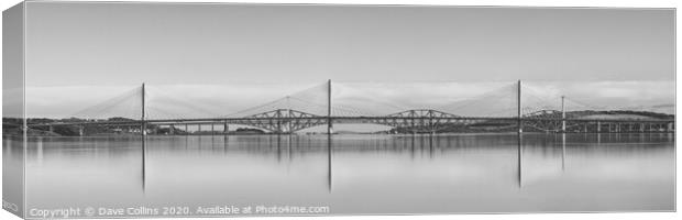 Bridges over Firth of Forth, Scotland Canvas Print by Dave Collins