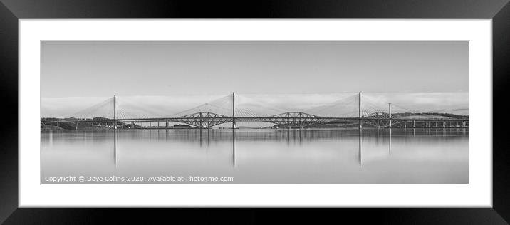 Bridges over Firth of Forth, Scotland Framed Mounted Print by Dave Collins