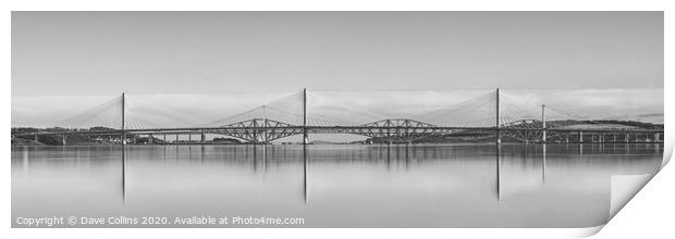 Bridges over Firth of Forth, Scotland Print by Dave Collins