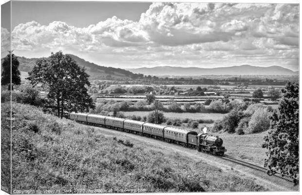 King Edward II and the Malverns - Black and White Canvas Print by Steve H Clark