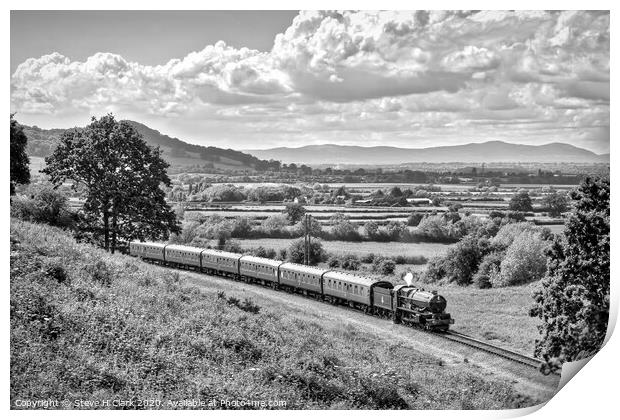 King Edward II and the Malverns - Black and White Print by Steve H Clark