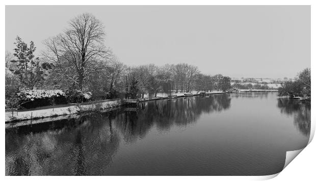 A Winters Morning at Cookham Print by Mick Vogel
