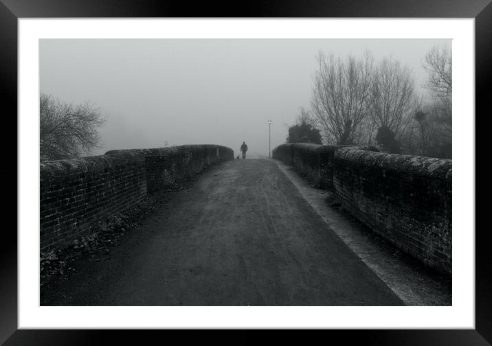 The Dog Walker on The Causeway Framed Mounted Print by Mick Vogel