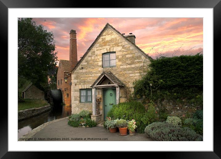 The Old Mill Lower Slaughter Framed Mounted Print by Alison Chambers