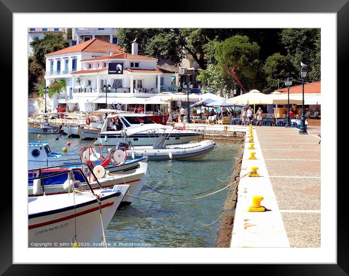 The Old port at Skiathos Town on the Island of Skiathos in Greece. Framed Mounted Print by john hill