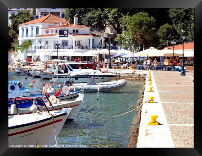 The Old port at Skiathos Town on the Island of Skiathos in Greece. Framed Print by john hill