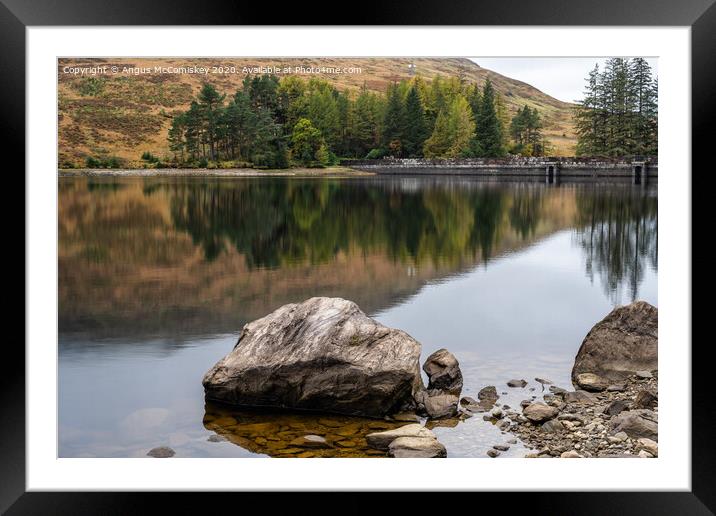 Loch Arklet reflections Framed Mounted Print by Angus McComiskey