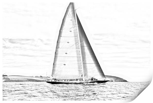Superyacht J Class Print by Mary Fletcher